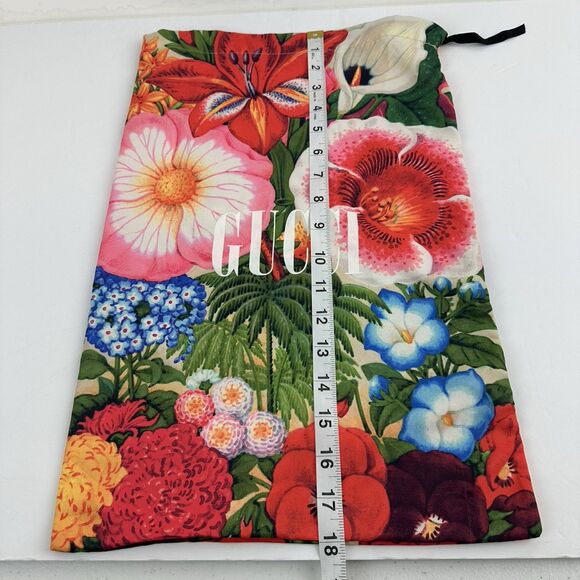GUCCI Floral Tropical Trees Dust Bag Drawstring Travel Shoes 18"L x 12"W - Picture 10 of 10